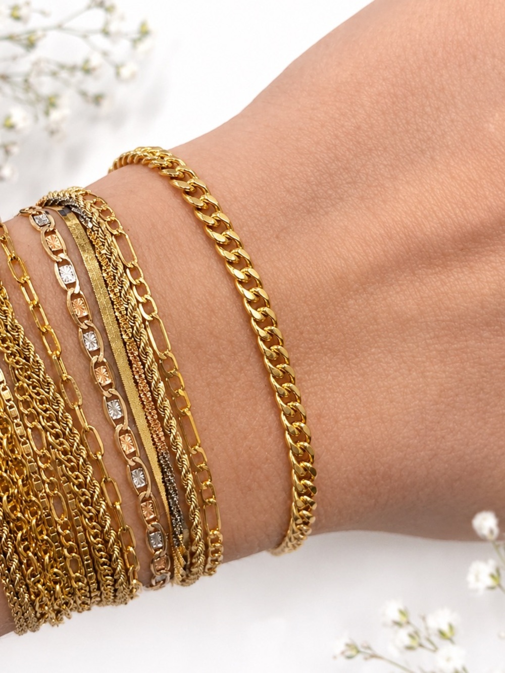 10k Yellow Gold 7inch 3.4mm Miami Cuban Bracelet NEW Made In Italy